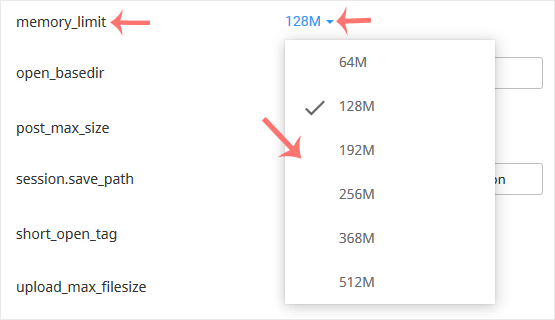 CL increase decrease PHP memory limit
