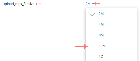 CL upload max filesize
