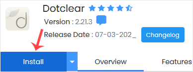 Dotclear install button