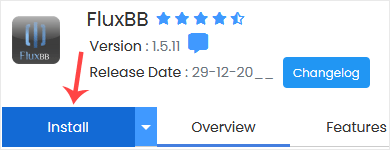 FluxBB install button