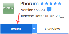 Phorum install button