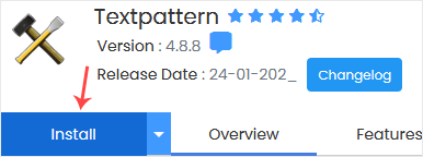 Textpattern install button