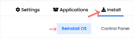 Virtualizor Install tab