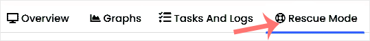 Virtualizor rescue mode tab