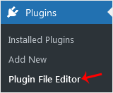 WordPress plugin file editor