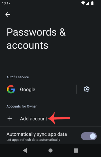 Add email android plus