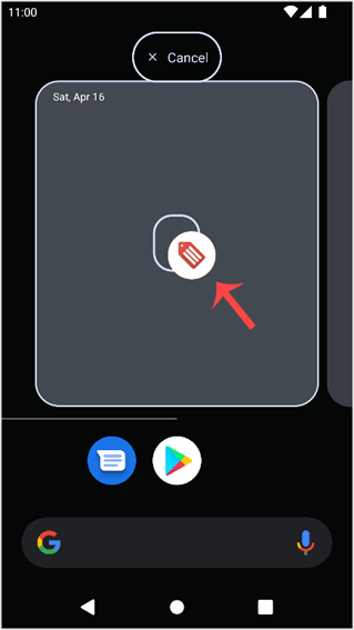 Android drag built in icon