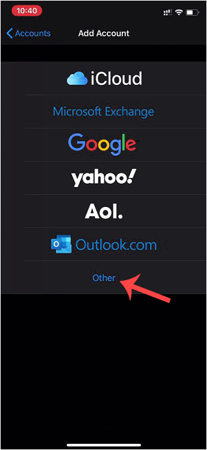 Apple other email option