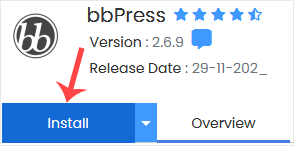 BbPress install button