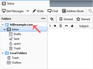 Check email in thunderbird