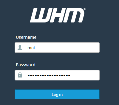 Cpanel whm login first time