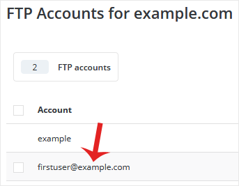 Da click on ftpuser