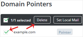 Da domainpointer remove