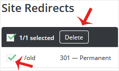 Da redirect site remove