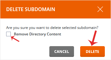 Da subdomain remove confirm opt