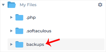 Directadmin click backupsfldr
