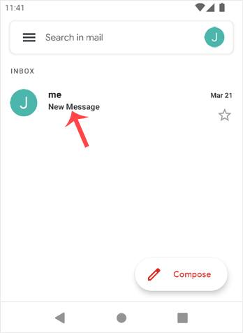 Email select android cpanel
