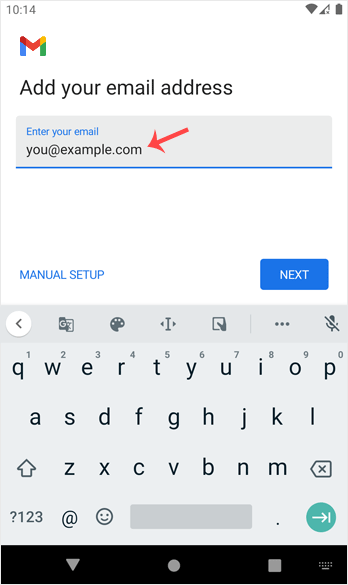 Email setup android