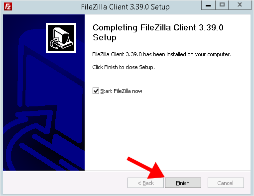 Ftp filezilla client finish installation