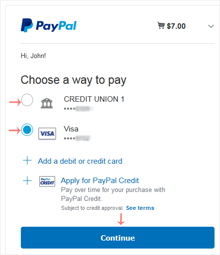 Paypal subscription payment source