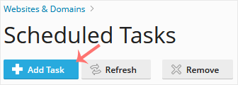 Plesk add task button