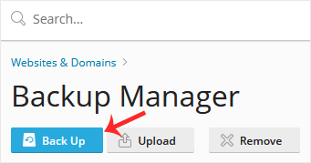 Plesk backup manager generate