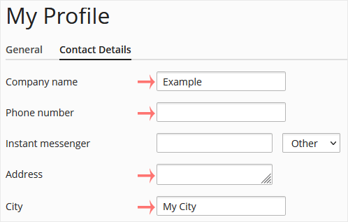 Plesk client myprofile modify contact details