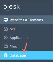 Plesk database menu