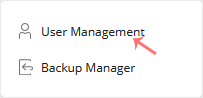Plesk database user management menu