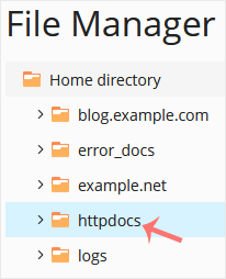 Plesk filemanager httpdocs