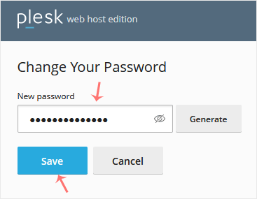 Plesk password reset final step