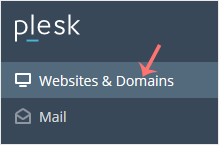 Plesk websites and domains menu