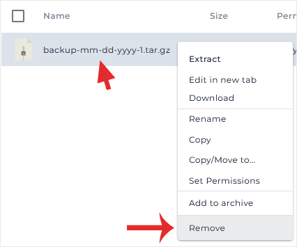 Remove backup file