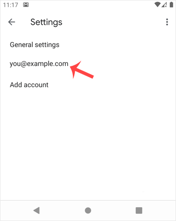 Select email android email cpanel