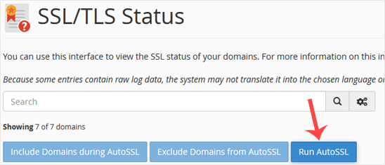 Ssl tls status runauto ssl