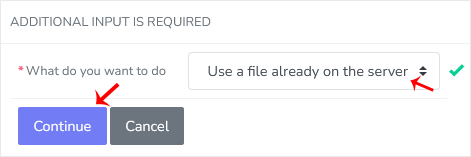 Backup restore dropdown