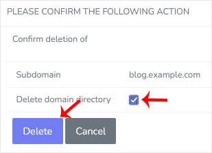 Subdomain delete final