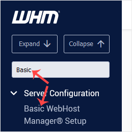 Whm reseller basic pmkb menu