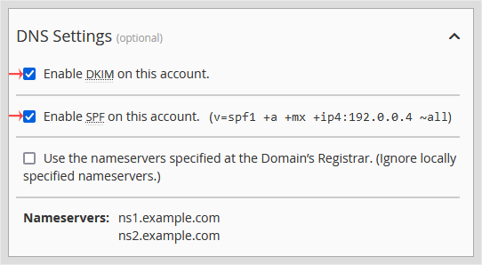 Whm reseller create account dnssetting