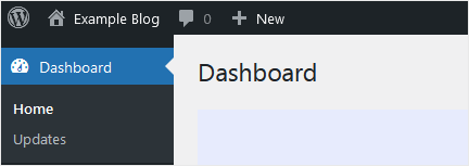Wordpress admin dashboard