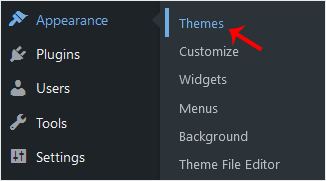 Wp dashboard apperance themes