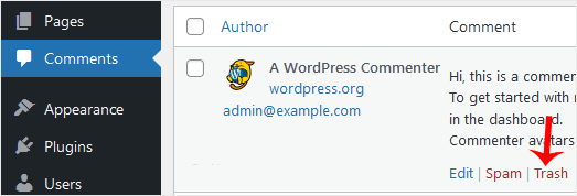 Wp ft remove comment